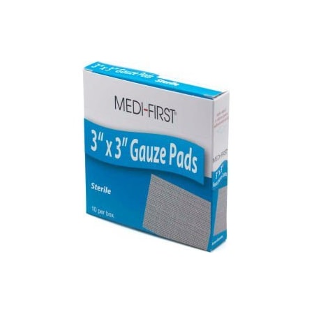 Medique Medi-First Sterile Gauze Pad, 3" x 3", 10/Box, 61212 61212